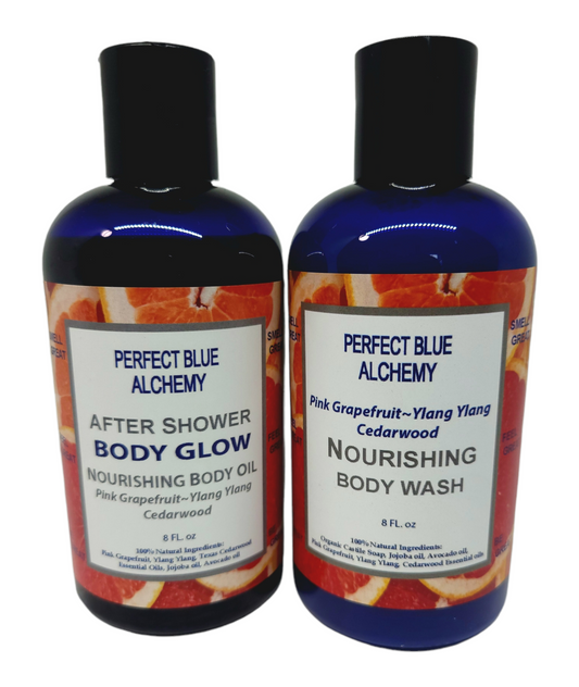 Pink Grapefruit, Ylang Ylang, Cedarwood Wash & Glow Bundle